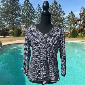 Zig-Zag Print Top🖤💙💜